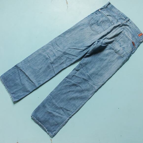 7 For All Mankind Relaxed Fit Button Fly Mens Jeans Size 31 Waist - Picture 10 of 10
